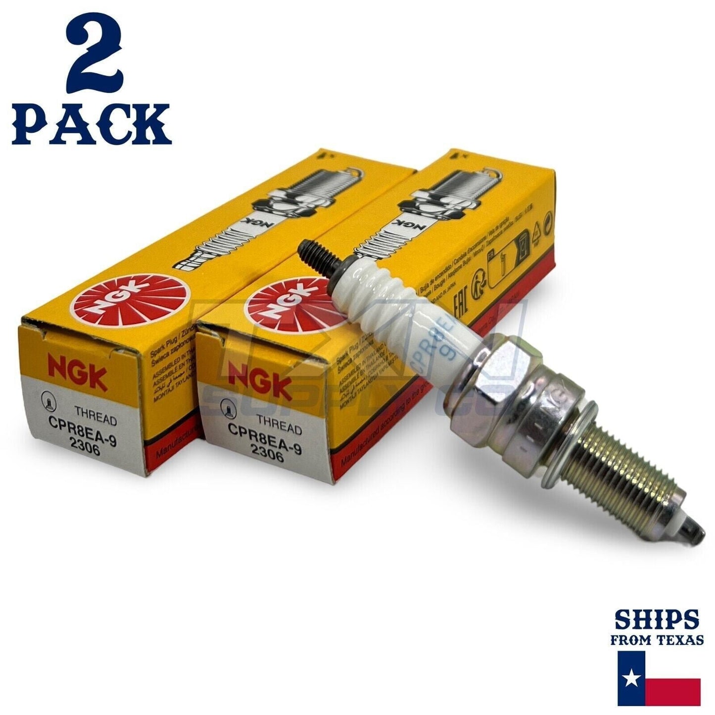 NGK 2306 CPR8EA-9 Standard Spark Plugs - 2 Pack - For 94703-00415 94701-00415