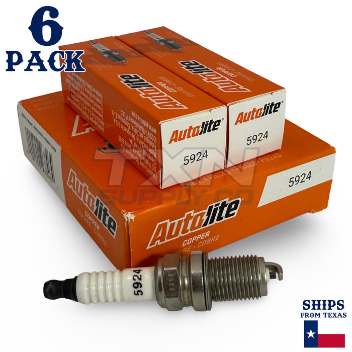 Autolite 5924 Copper Core Spark Plugs - 6 Pack