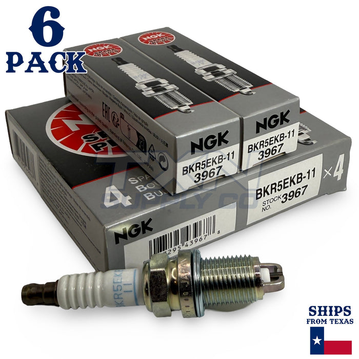 6 Pack NGK 3967 Spark Plugs BKR5EKB-11 ps