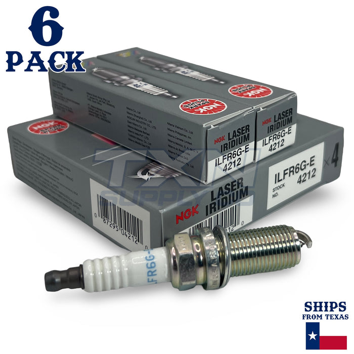 6 Pack NGK 4212 Spark Plugs ILFR6G-E ps
