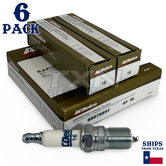 6 Pack GM ACDelco #16 RAPIDFIRE Platinum Spark Plugs ps
