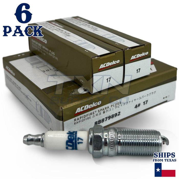 6 Pack GM ACDelco #17 RAPIDFIRE Platinum Spark Plugs ps