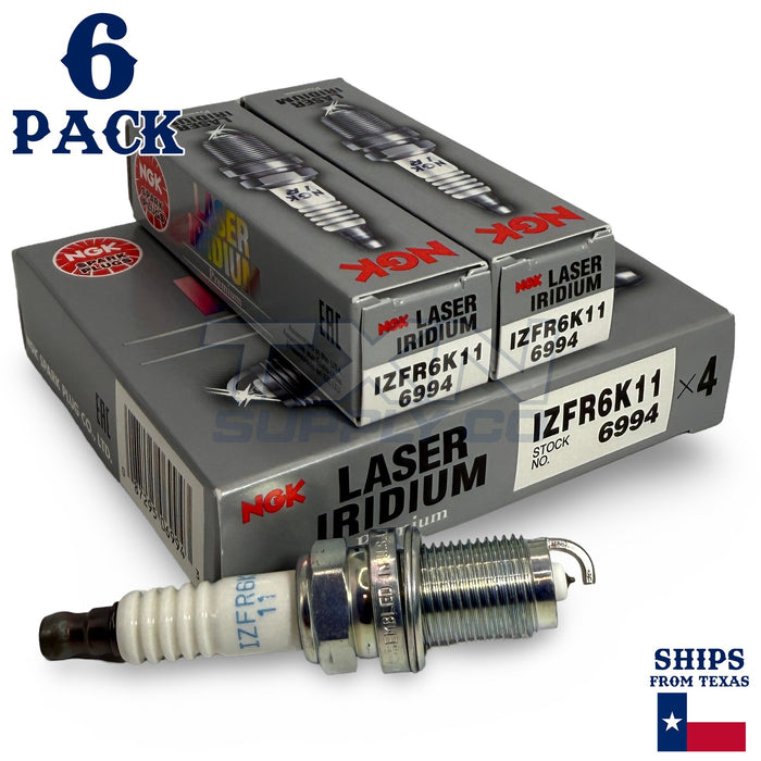 6 Pack NGK V-Power 6994 Spark Plugs IZFR6K11 ps