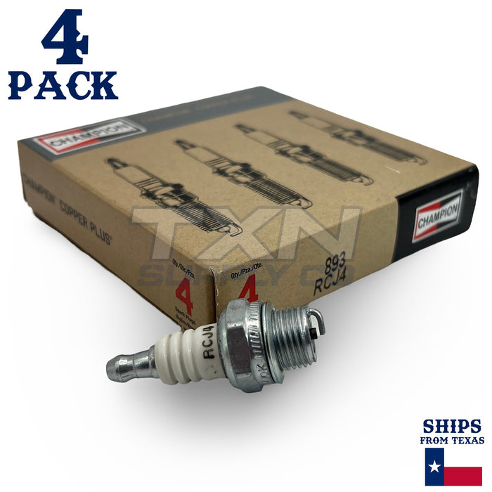 Champion 893 Copper Plus Spark Plug RCJ4 - 4 Pack