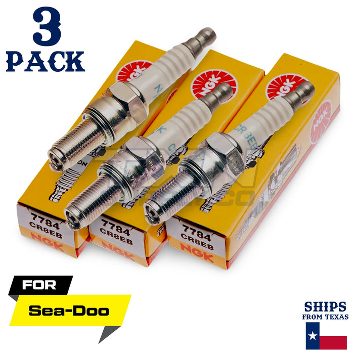 3 NGK Spark Plugs - For Spark Trixx Sea-Doo Watercraft