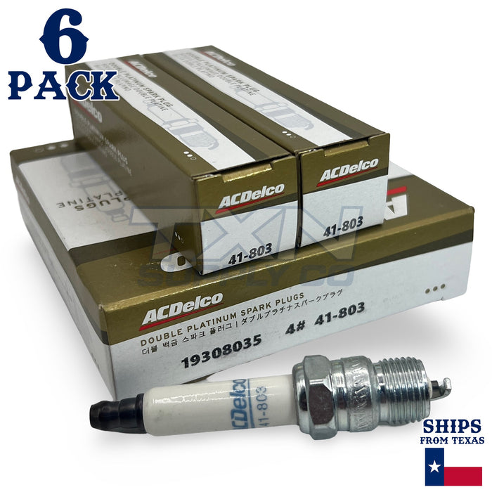 6 Pack GM ACDelco 41-803 Double Platinum Spark Plug 19308035 ps
