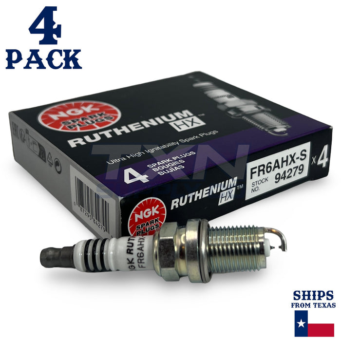 4 Pack NGK Ruthenium HX 94279 Spark Plugs FR6AHX-S ps