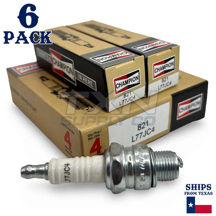 Champion 821 Copper Plus Spark Plug 821M L77JC4 - 6 Pack
