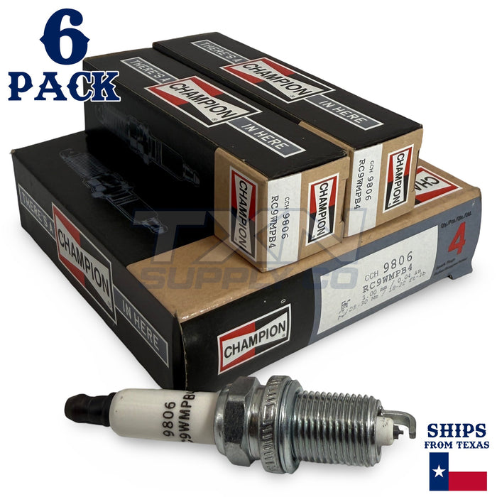 Champion 9806 Iridium Spark Plugs RC8WMPB4 - 6 Pack