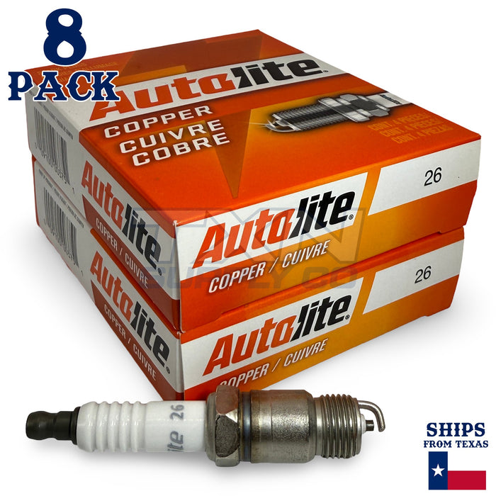 8 Pack Autolite 26 Copper Core Spark Plugs ps