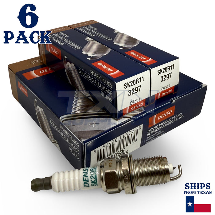 6 Pack Denso 3297 Iridium Long Life Spark Plugs SK20R11 ps