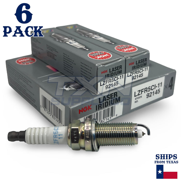 6 Pack NGK V-Power 92145 Spark Plugs LZFR5CI-11 ps