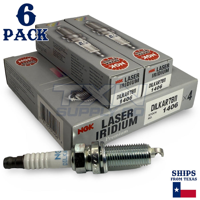 6 Pack NGK V-Power 1406 Spark Plugs DILKAR7B11 ps