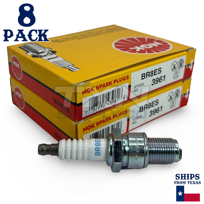 8 Pack NGK 3961 Spark Plugs BR8ES SOLID ps