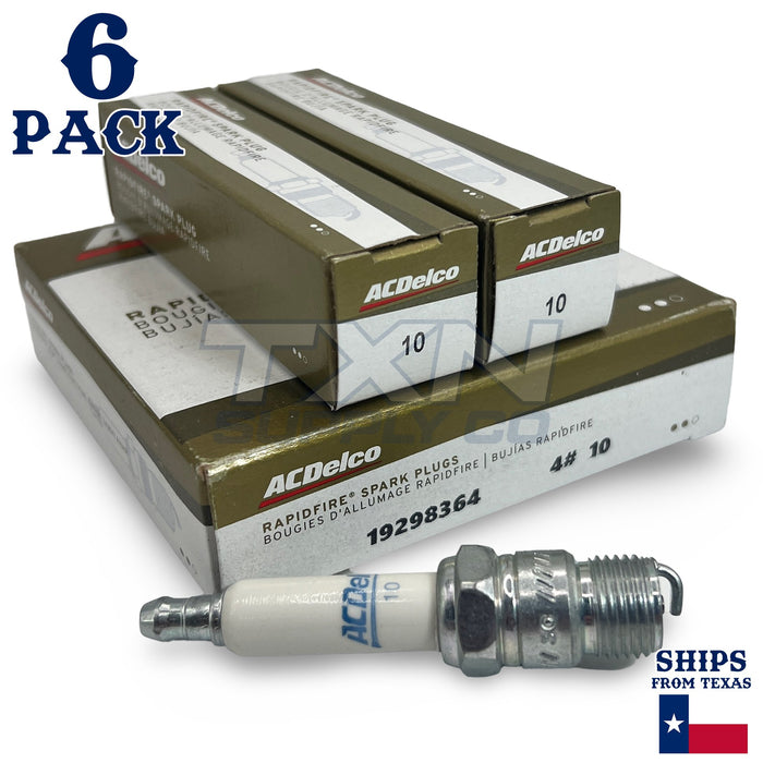 6 Pack GM ACDelco #10 RAPIDFIRE Platinum Spark Plugs 19298364