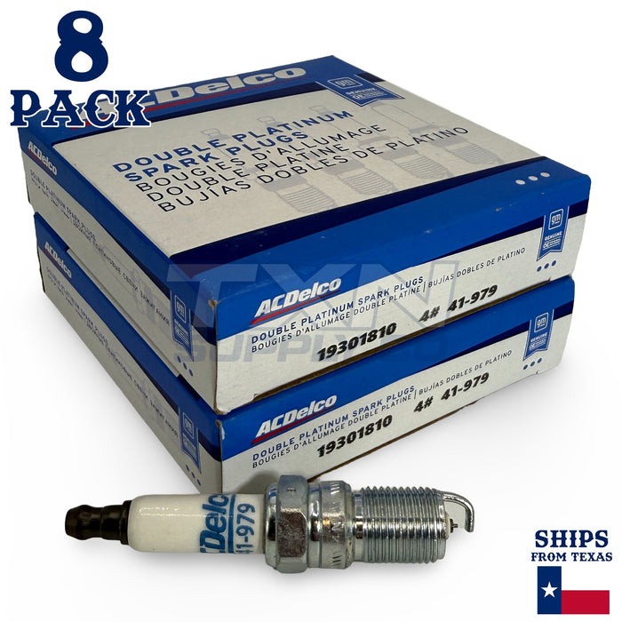 8 Pack Genuine GM ACDelco Double Platinum Spark Plugs 41-979 ps