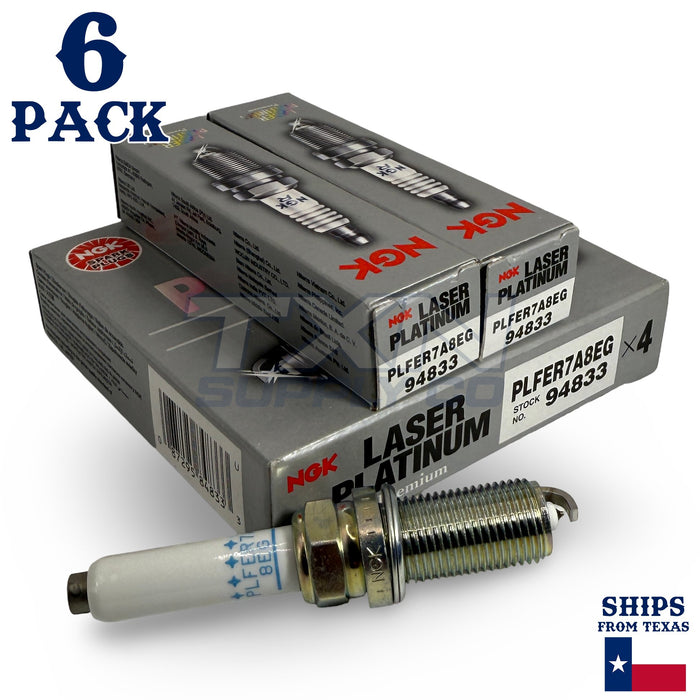 6 Pack NGK V-Power 94833 Spark Plugs PLFER7A8EG ps
