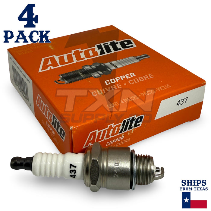 4 Pack Autolite 437 Copper Core Spark Plugs ps