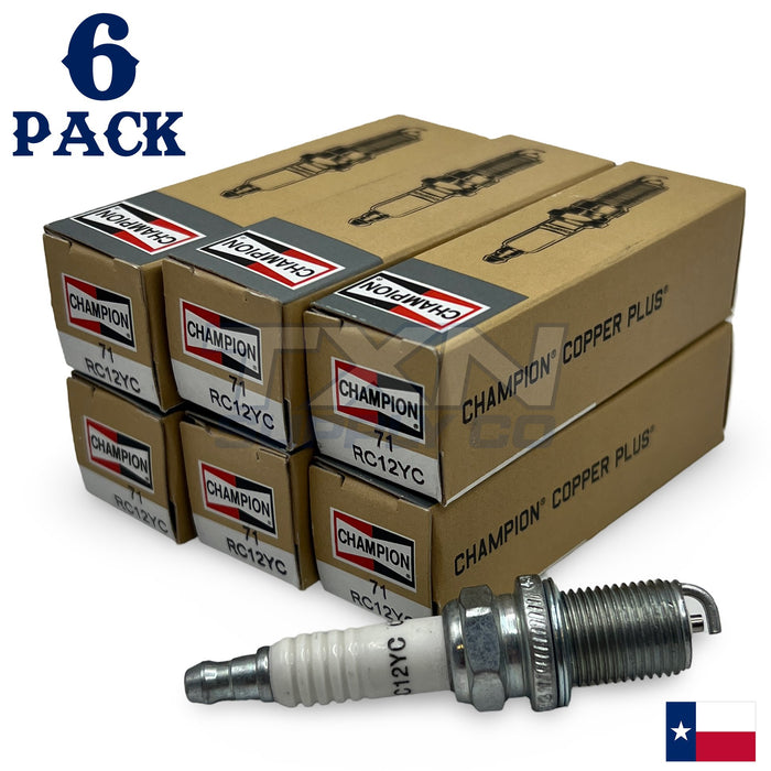 Champion 71 Copper Spark Plug 71S 71G RC12YC - 6 Pack