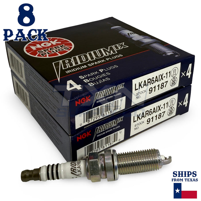 8 Pack NGK Iridium IX 91187 Spark Plugs LKAR6AIX-11 ps
