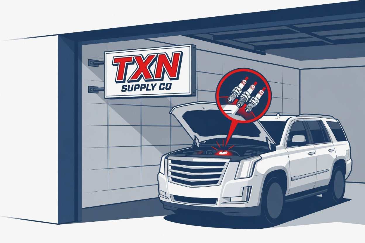 Cadillac Escalade Spark Plug Replacement Guide: What to Use and When — Texan Supply original illustration