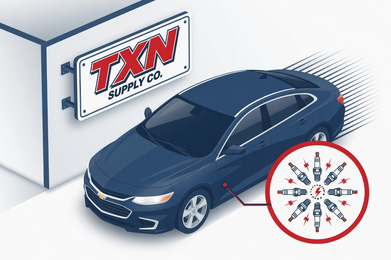 Chevy Malibu Misfire Symptoms: Could Spark Plugs Be the Cause? — Texan Supply original illustration