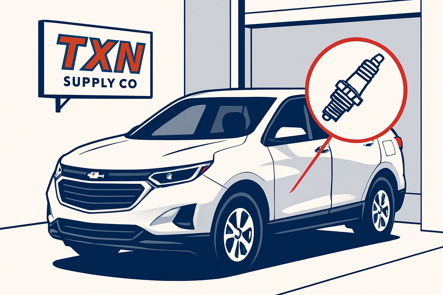 Chevy Equinox Misfire Symptoms: Could Spark Plugs Be the Cause? — Texan Supply original illustration