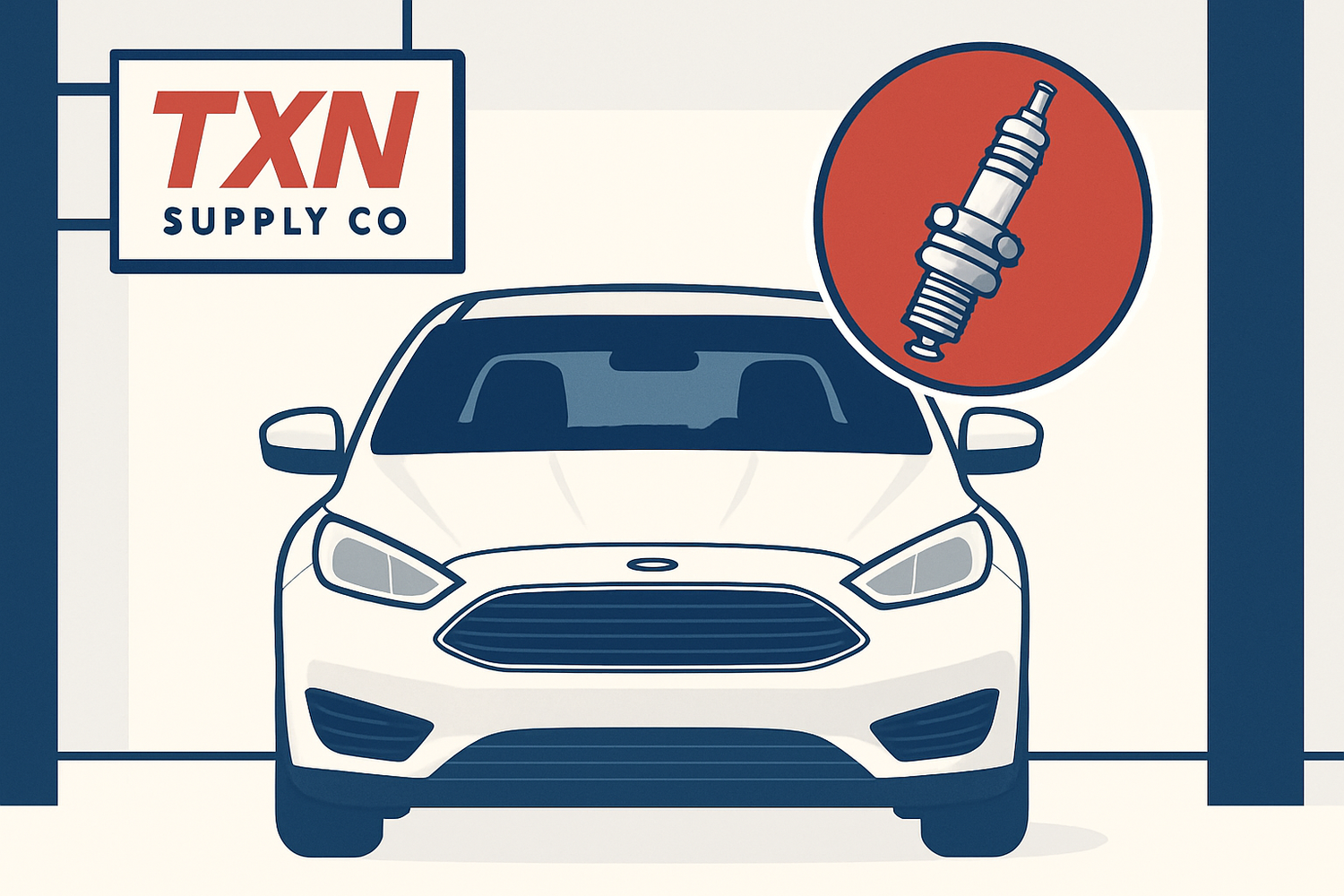 Ford Focus Tune-Up Checklist: Spark Plugs, Coils, and Filters — Texan Supply original illustration