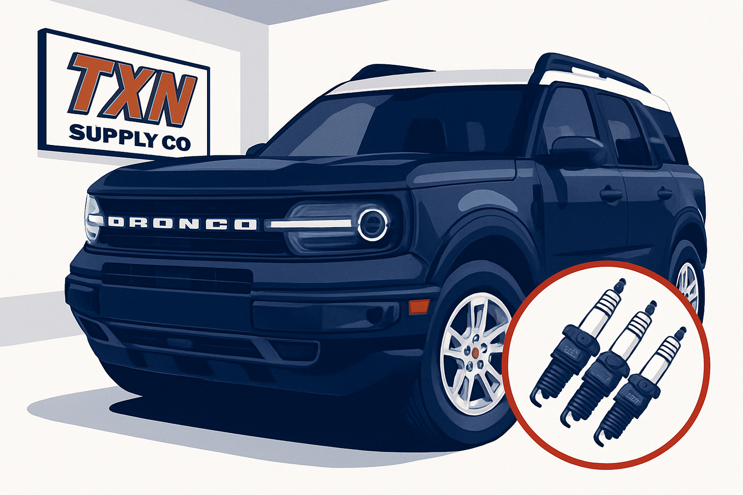How Often to Change Spark Plugs on a Ford Bronco Sport — Texan Supply original illustration