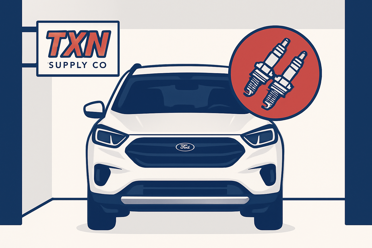 How Often to Change Spark Plugs on a Ford Escape — Texan Supply original illustration