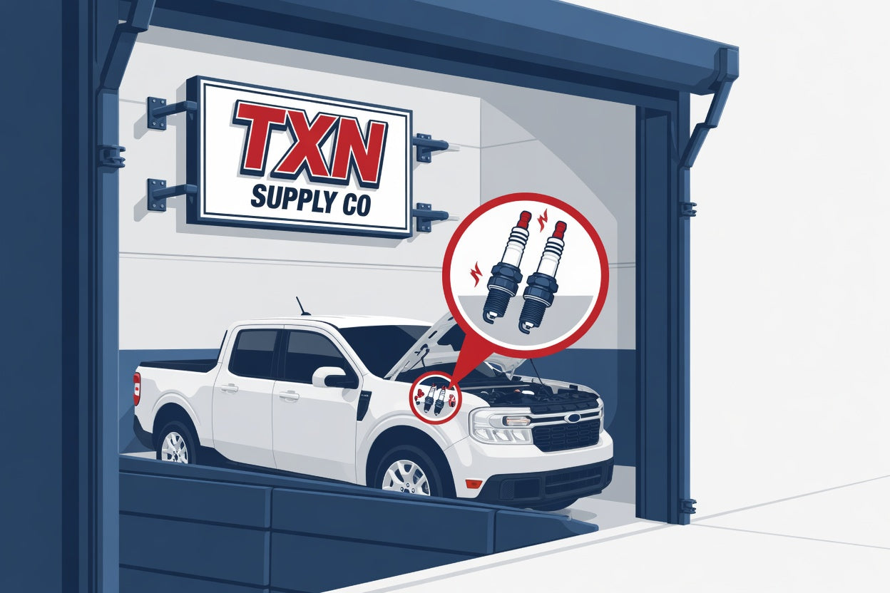 Ford Maverick Misfire Symptoms: Could Spark Plugs Be the Cause? — Texan Supply original illustration