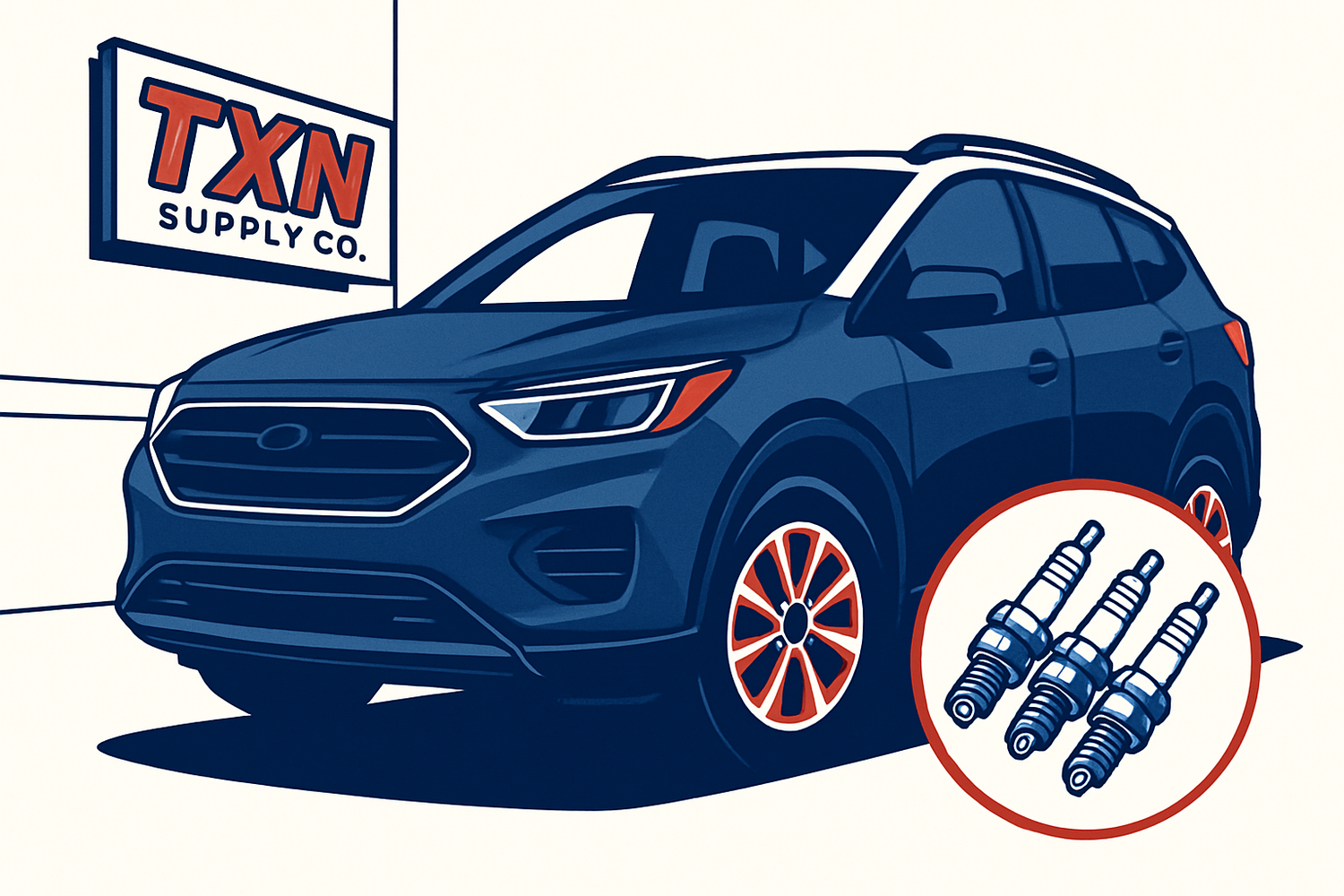 Ford Escape Misfire Symptoms: Could Spark Plugs Be the Cause? — Texan Supply original illustration