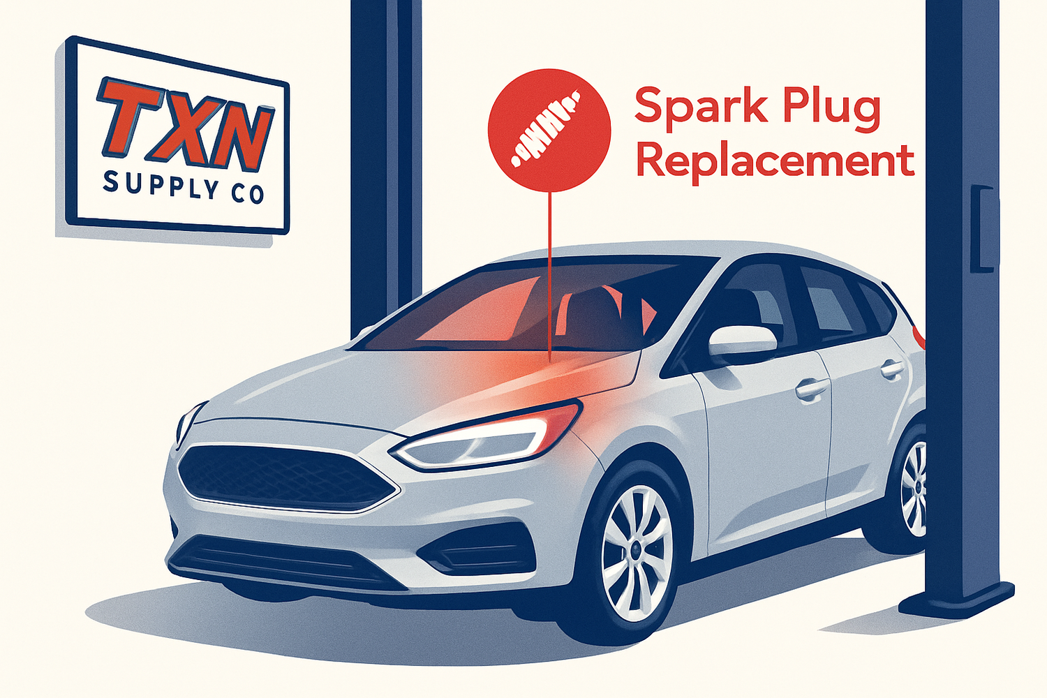 Ford Focus Spark Plug Replacement Guide: What to Use and When — Texan Supply original illustration