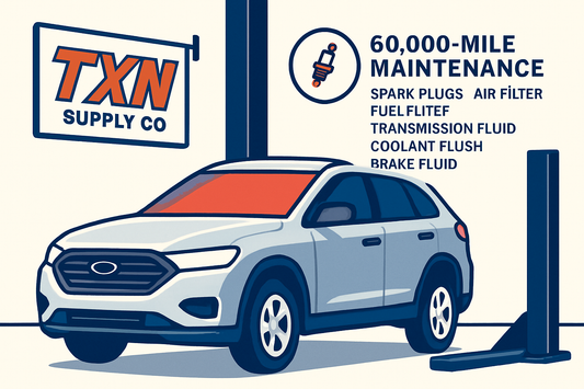 Complete 60,000-Mile Maintenance Guide: What to Replace and When — Texan Supply original illustration