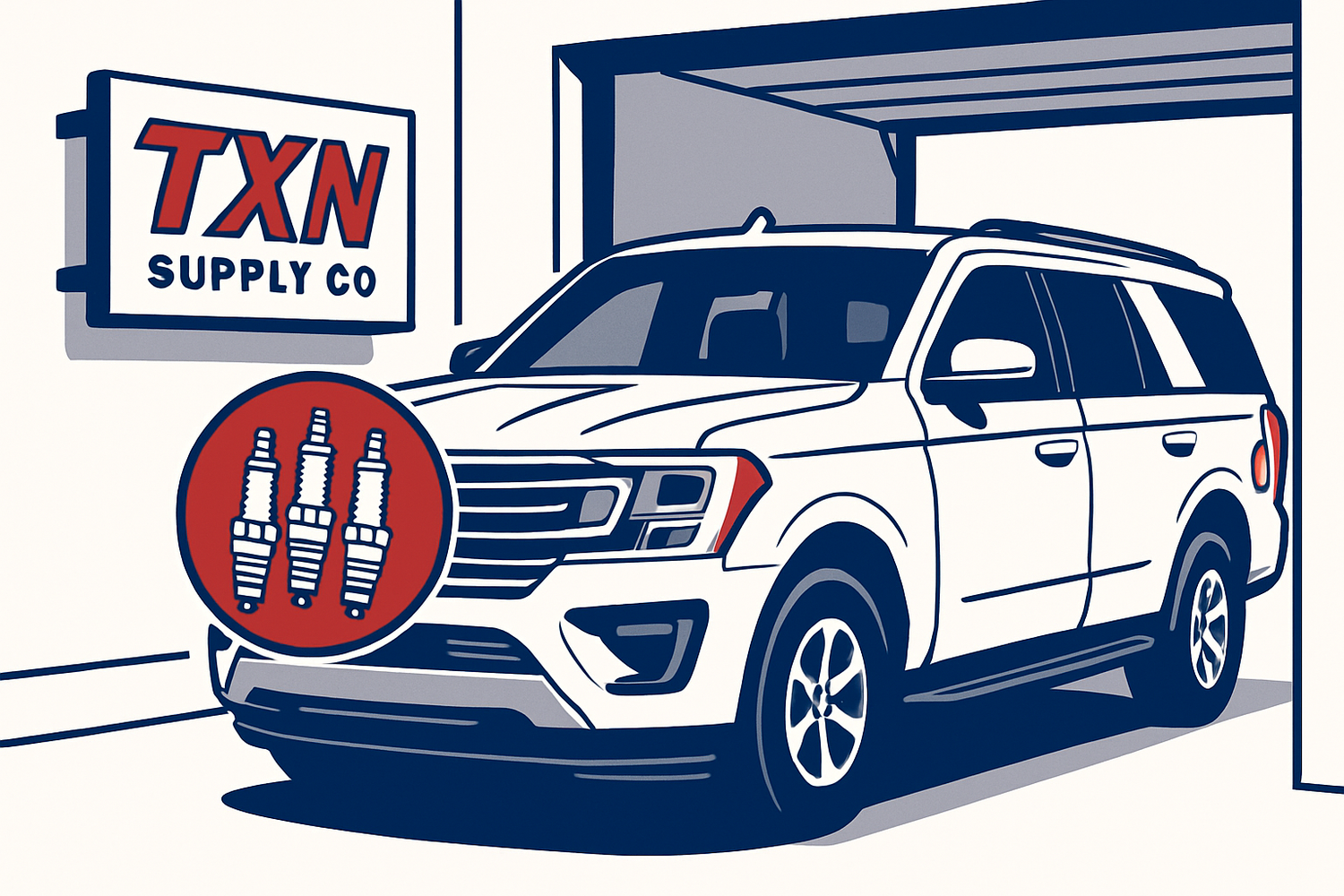 Ford Expedition Misfire Symptoms: Could Spark Plugs Be the Cause? — Texan Supply original illustration
