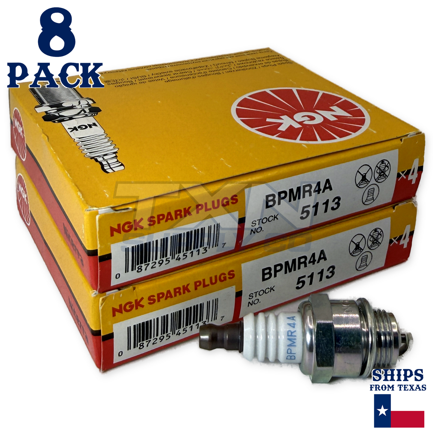 NGK 5113 Spark Plug BPMR4A - 8 Pack
