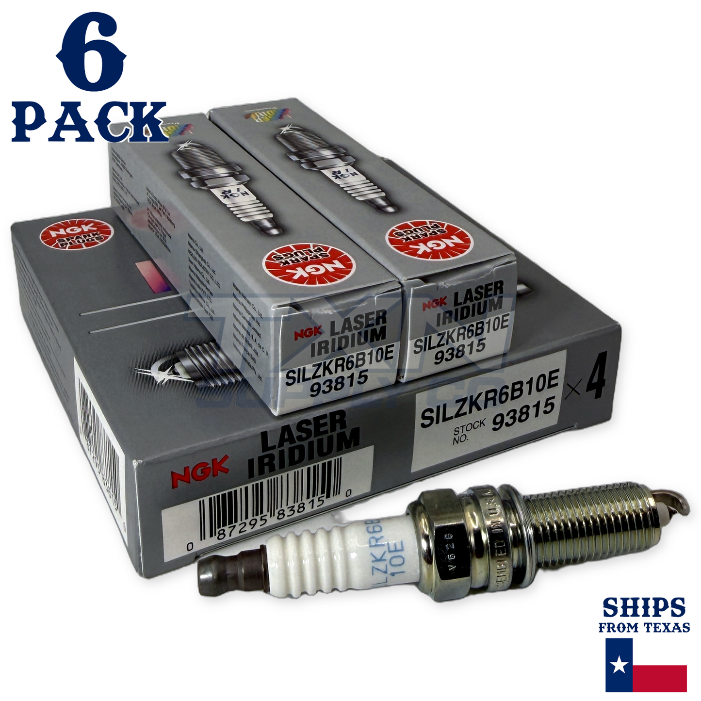 NGK 93815 Spark Plug SILZKR6B10E - 6 Pack