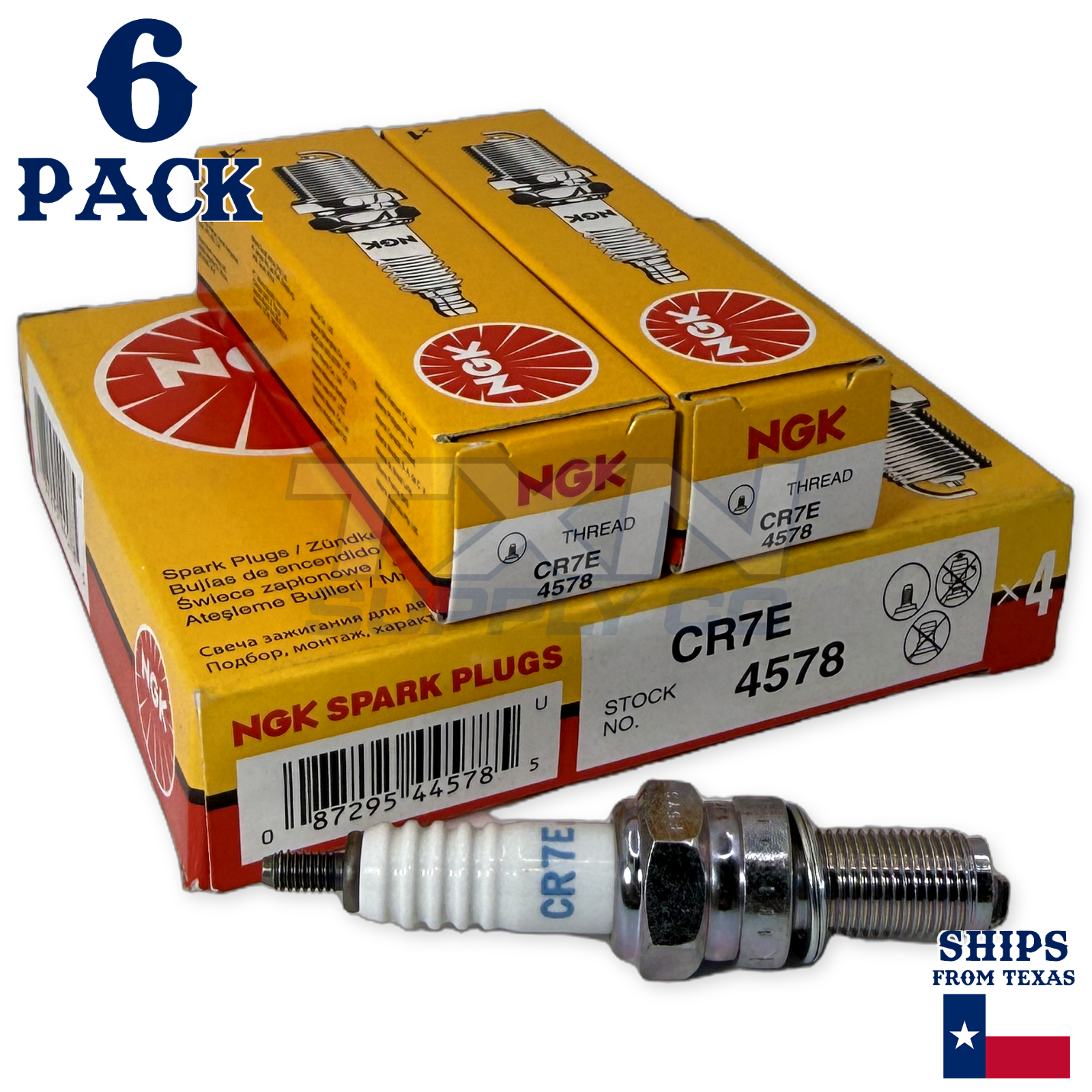 NGK 4578 Spark Plug CR7E - 6 Pack