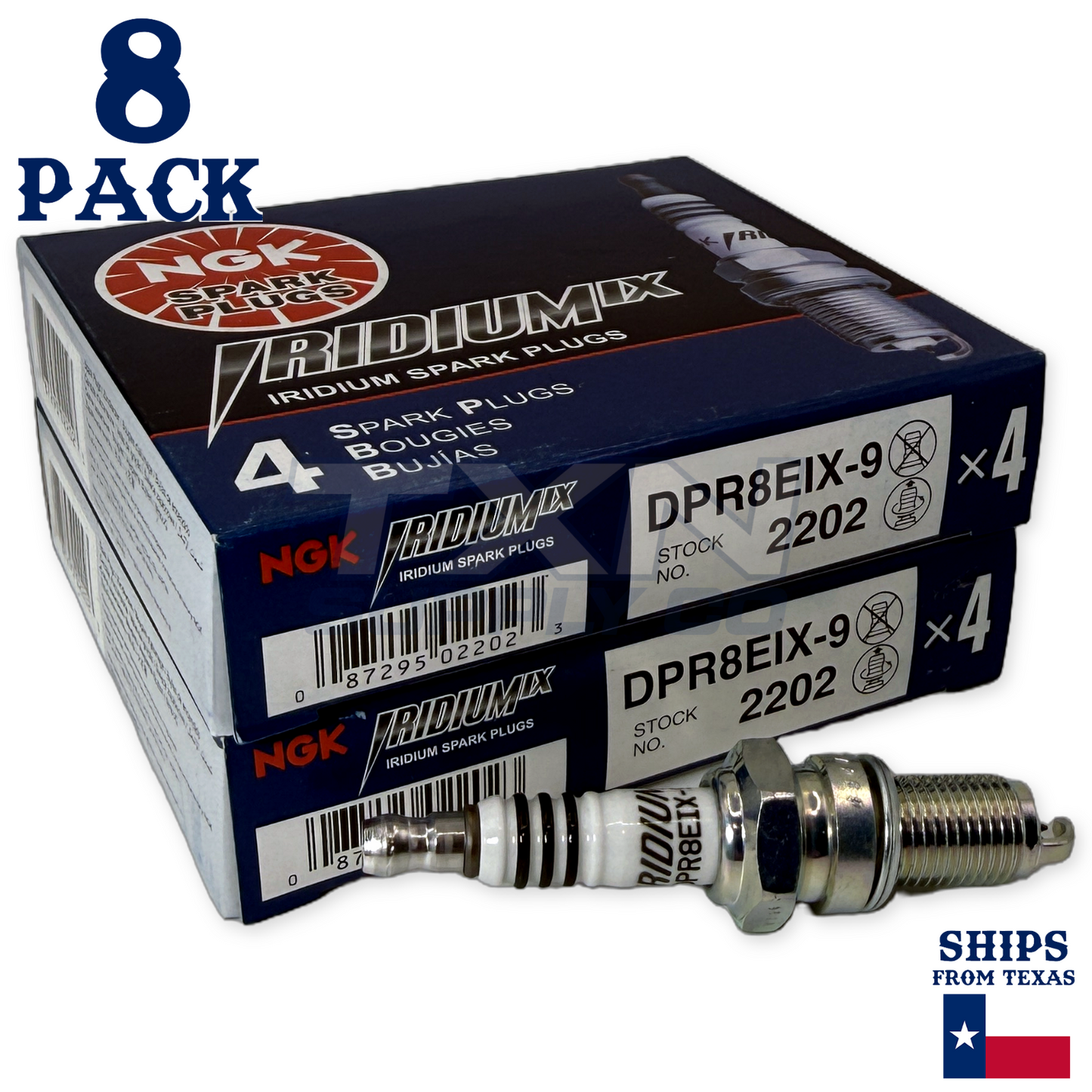 NGK 2202 Iridium Spark Plug DPR8EIX-9 - 8 Pack