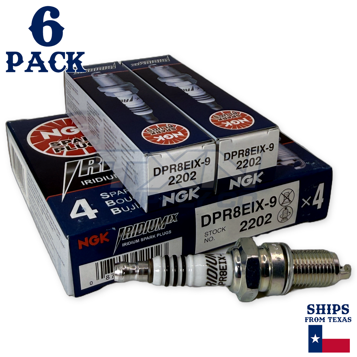 NGK 2202 Iridium Spark Plug DPR8EIX-9 - 6 Pack