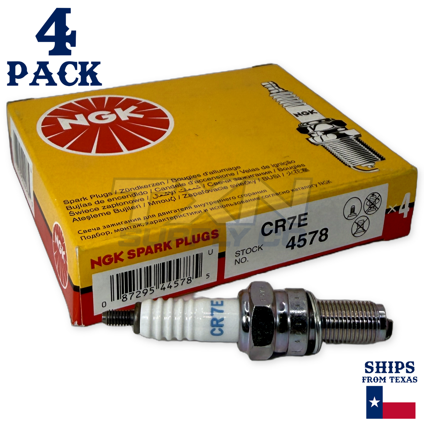 NGK 4578 Spark Plug CR7E - 4 Pack