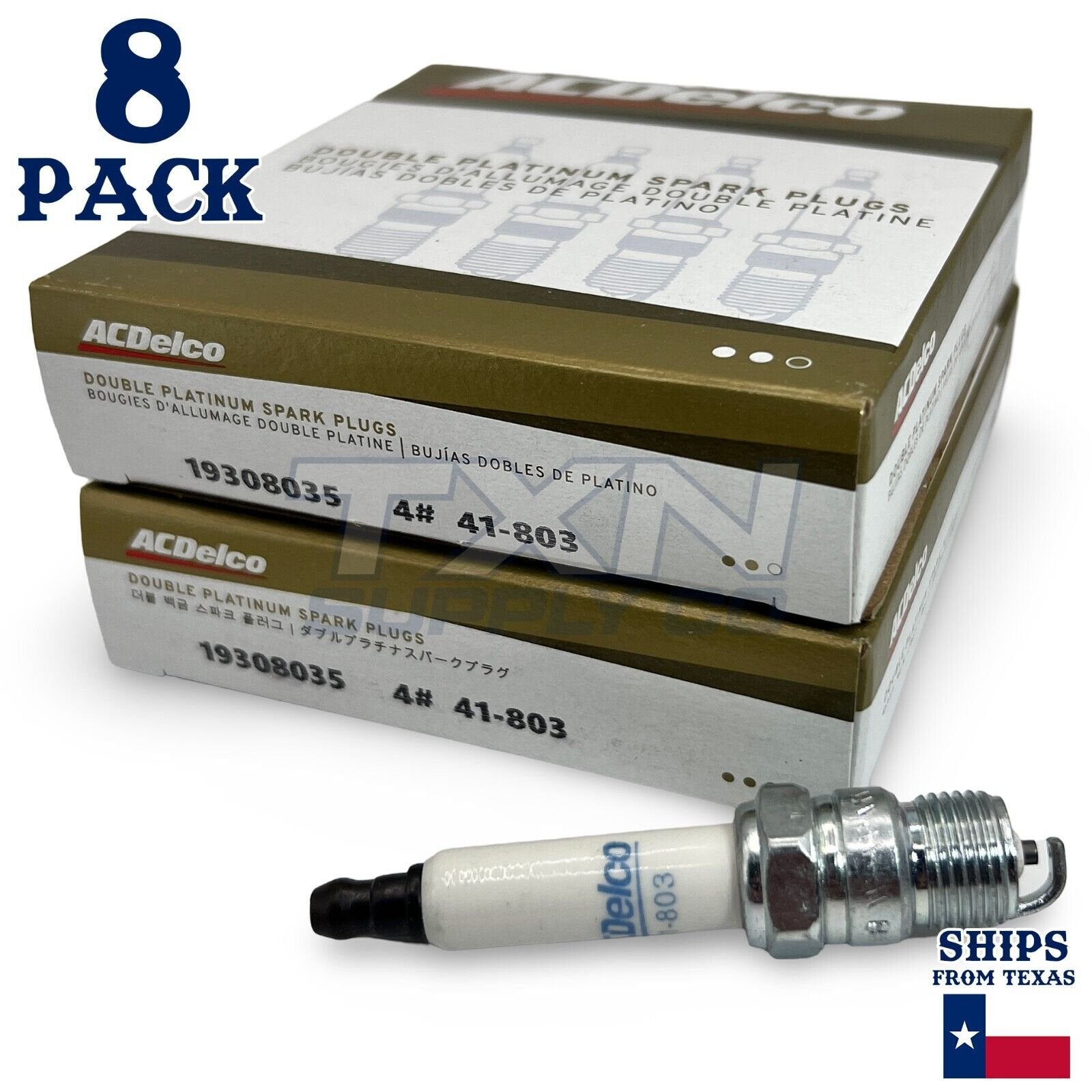 1990-1995 GMC P3500 5.7L ACDelco Double Platinum Spark Plugs - 8 Pack