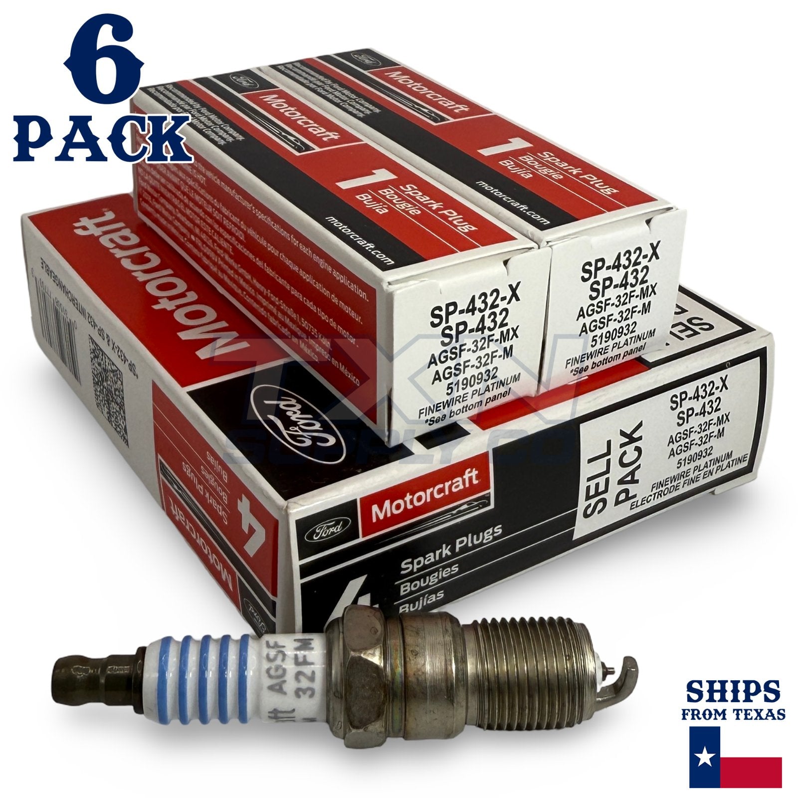 Motorcraft SP432 Platinum Spark Plugs SP-432-X - 6 Pack