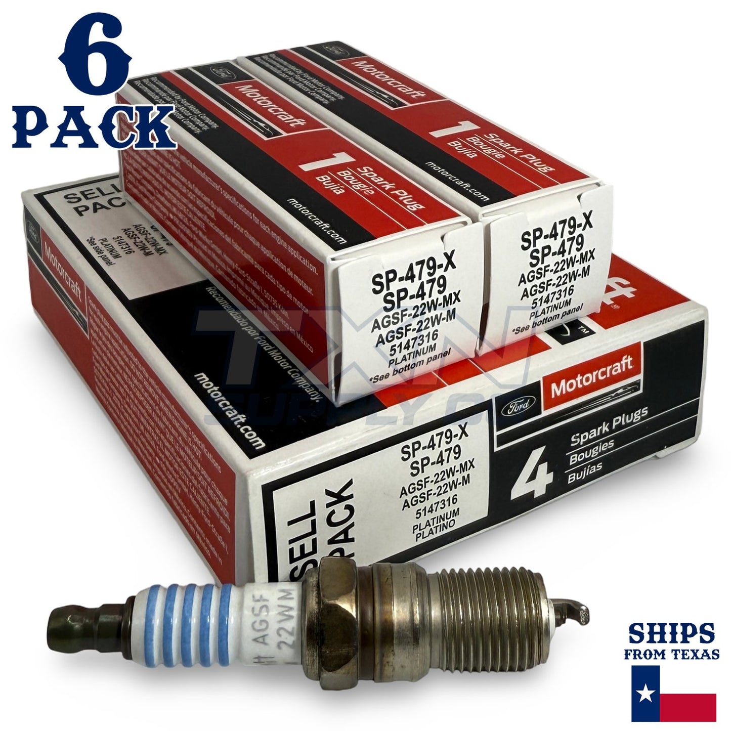 Motorcraft SP479 Platinum Spark Plugs SP-479-X - 6 Pack