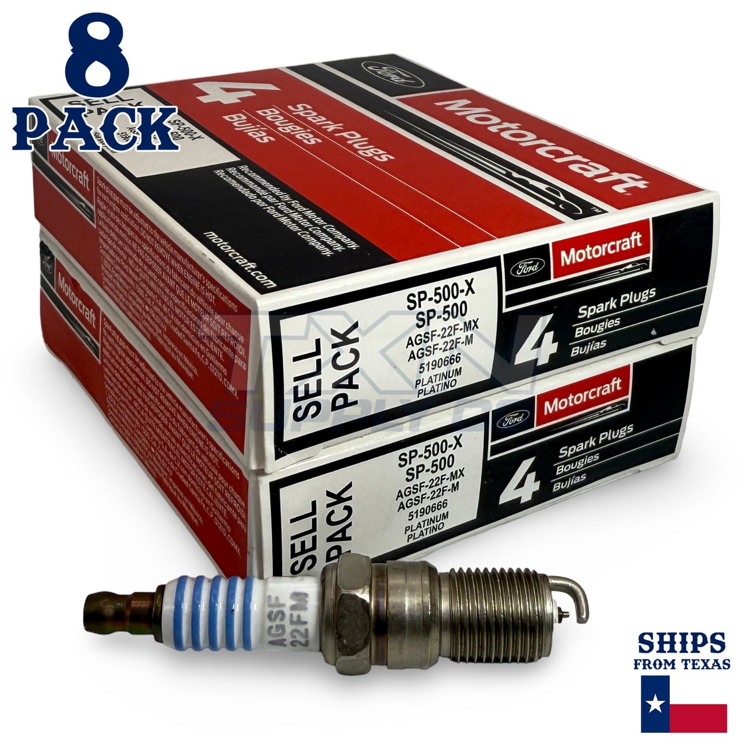 Motorcraft SP500 Platinum Spark Plugs SP-500-X - 8 Pack