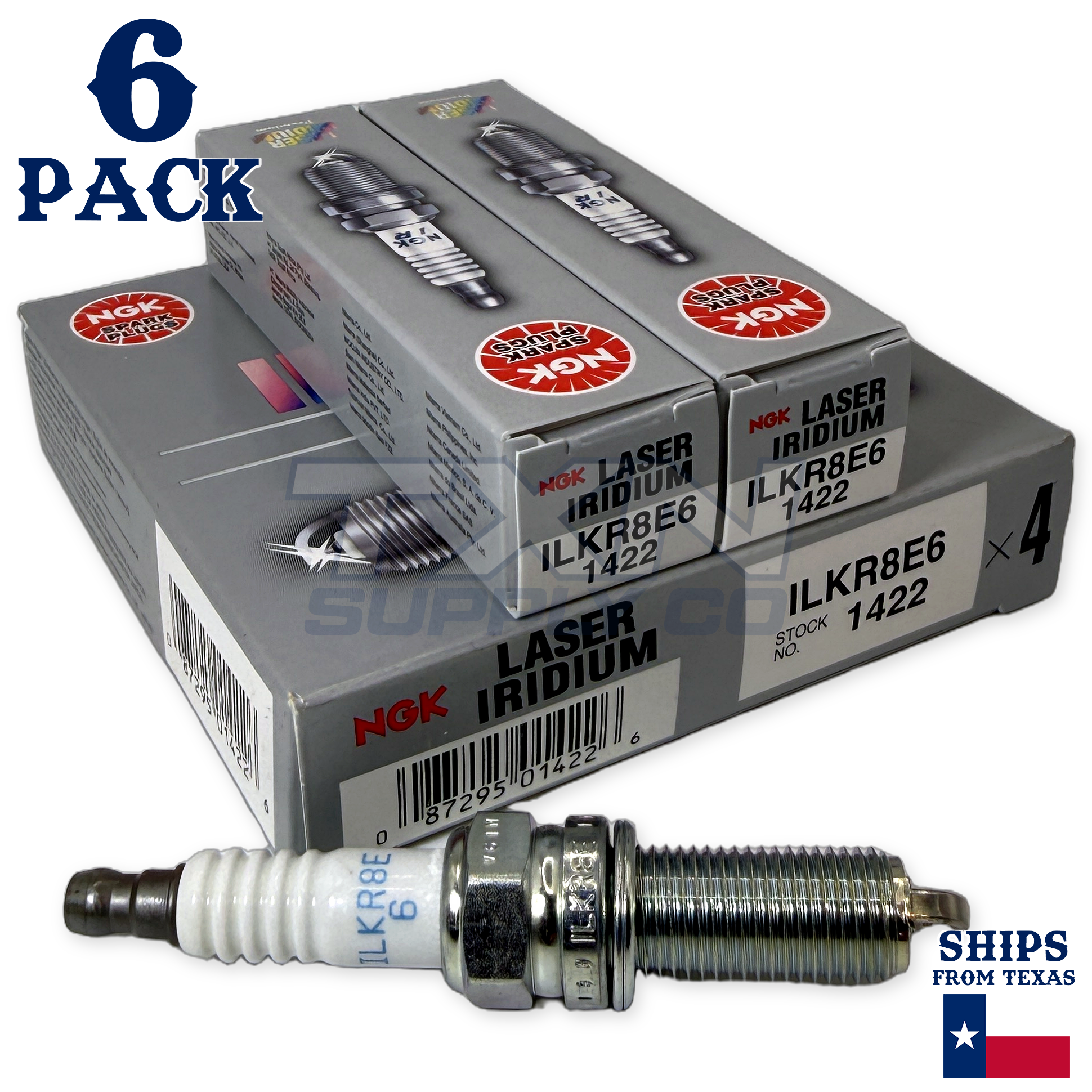NGK 1422 ILKR8E6 Spark Plugs 6 Pack