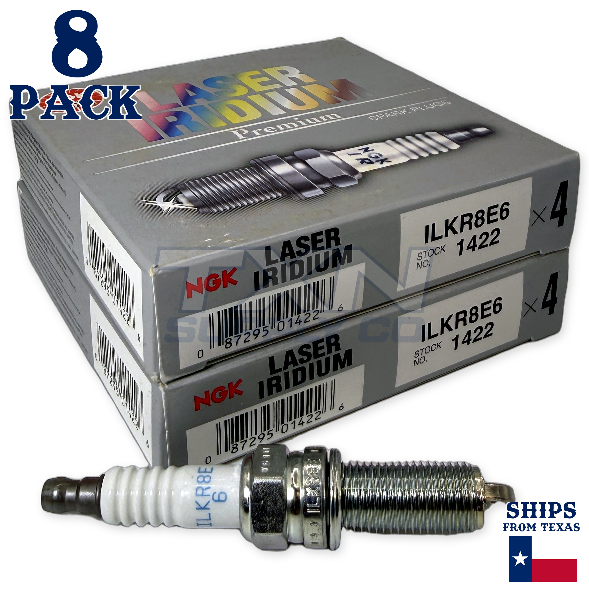 NGK 1422 ILKR8E6 Spark Plugs 8 Pack