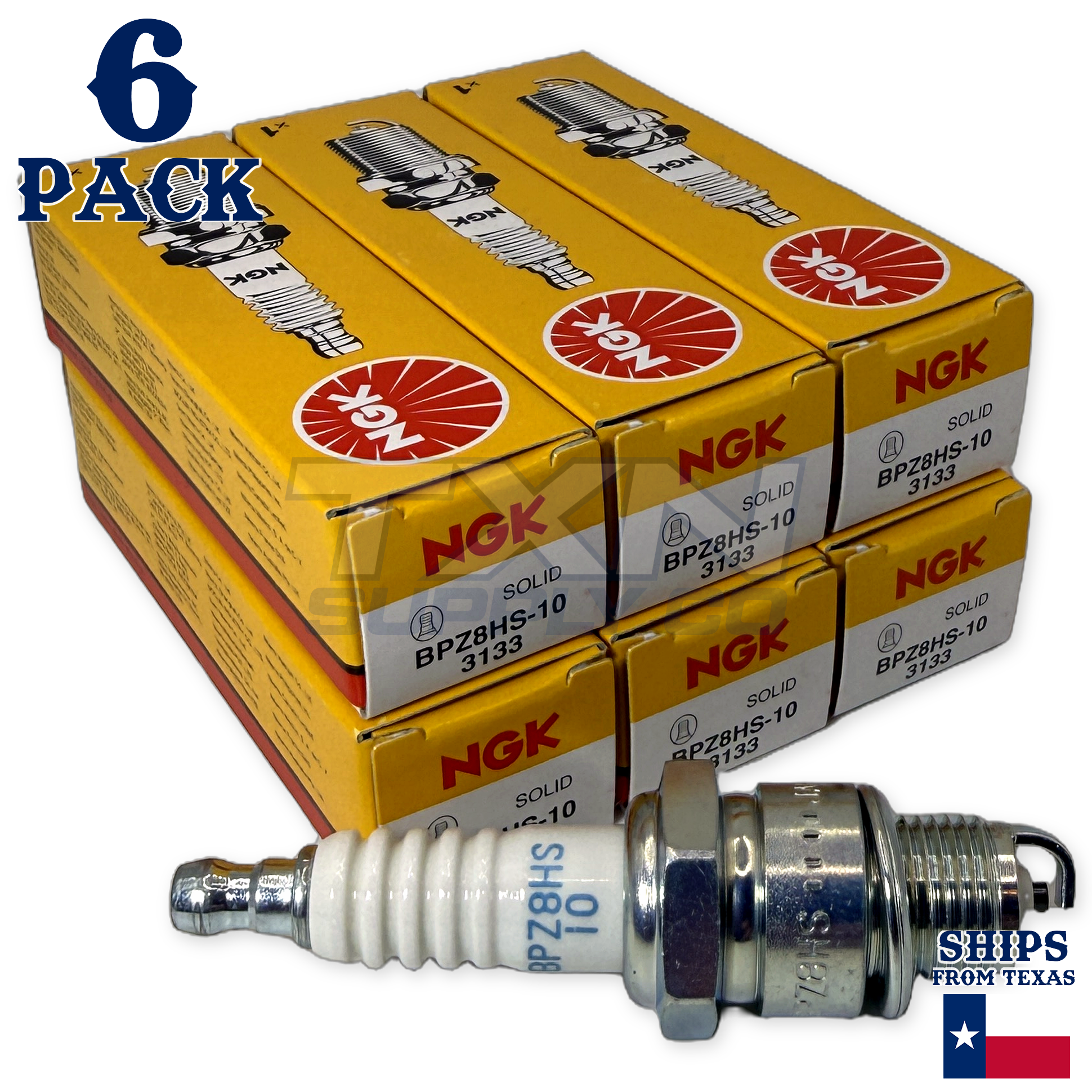 NGK 3133 BPZ8HS-10 Spark Plugs 6 Pack