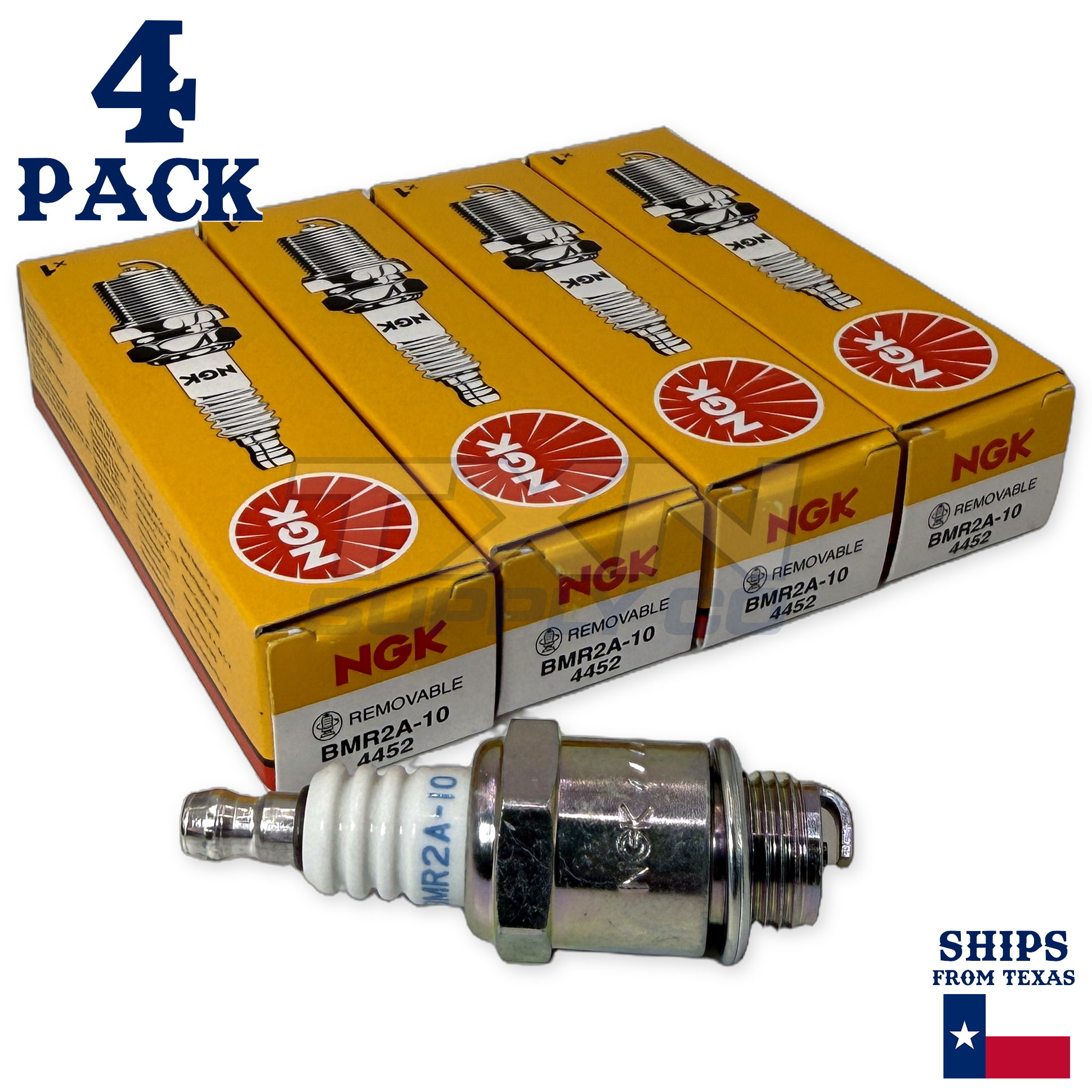 NGK 4452 BMR2A-10 Spark Plugs 4 Pack