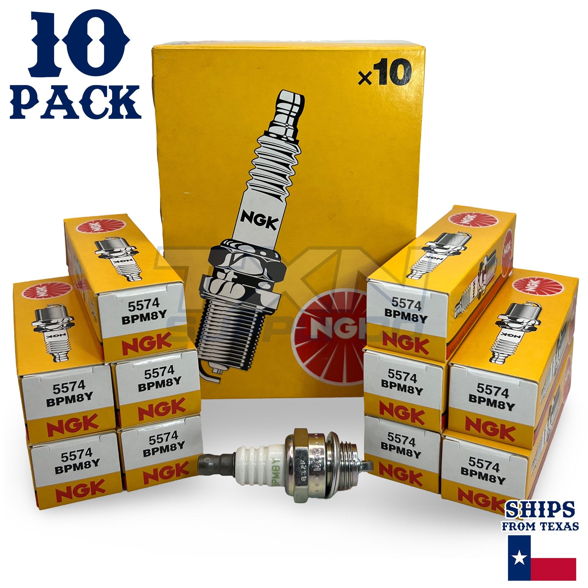 NGK 5574 Standard Spark Plug - BPM8Y, 10 Pack